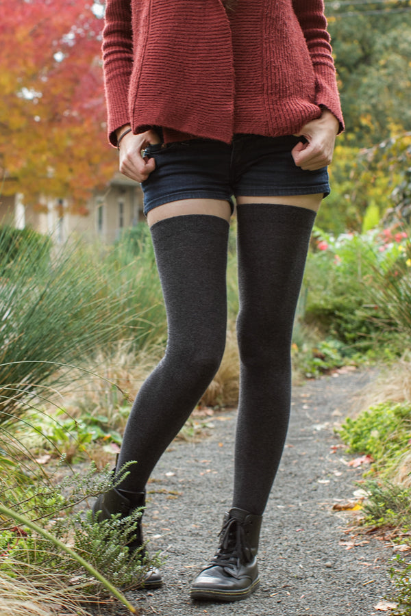 XL Foot Longer Extraordinary Thigh High - Dark Charcoal