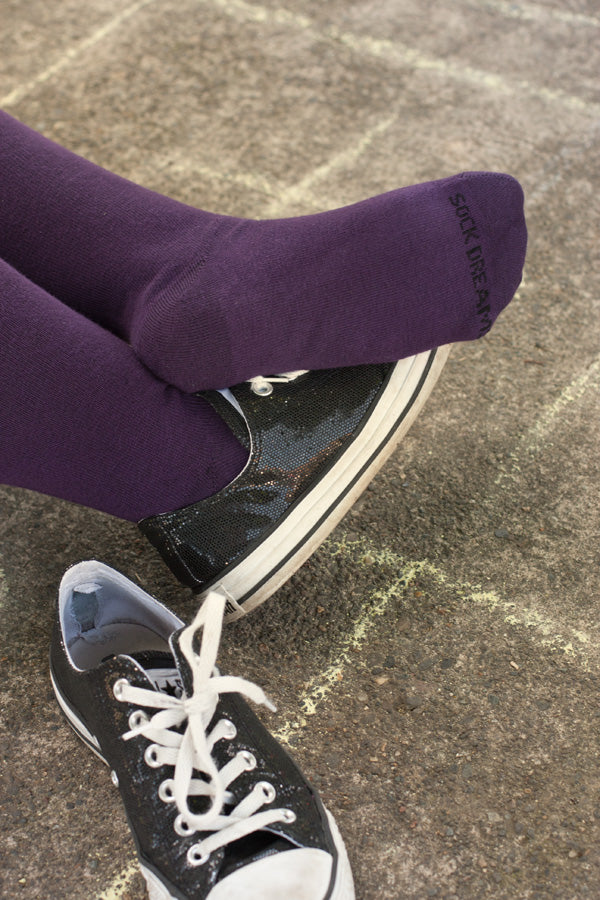 Roll Top Extraordinary Thigh High - Plum