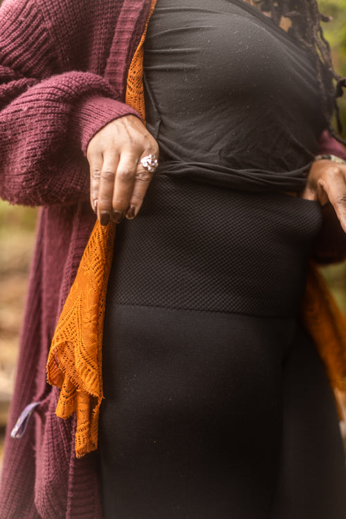Plus Size High Waisted Fleece Lined Leggings - Black