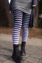 Longer Gradient Stripe Extraordinary Thigh High  - Navy and Lilac