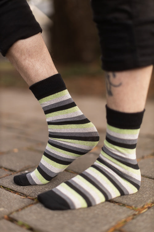 Pride Stripes Cotton Crew Socks - aromantic
