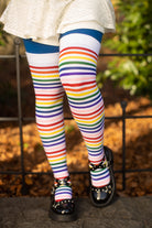 Rainbow Brights Crew Socks - White Rainbow