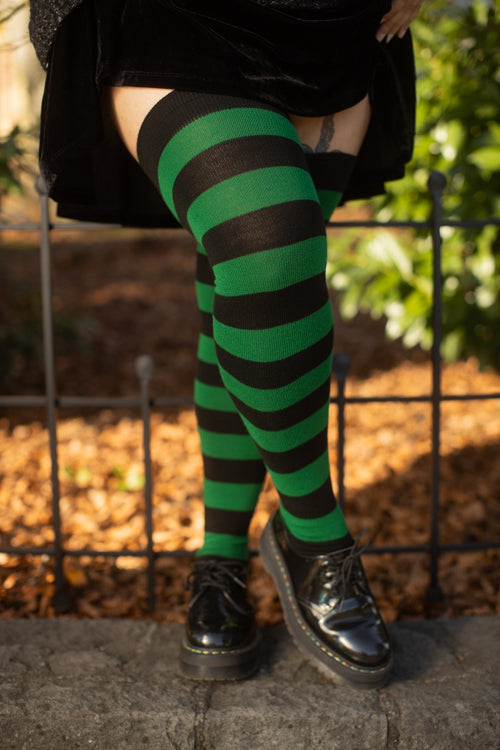 Longer Extraordinary Programming Socks - Black/Kelly