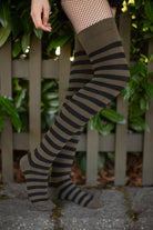 Forest Stripes Extraordinary Thigh High - Loden/Black
