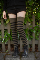 Forest Stripes Extraordinary Thigh High - Loden/Black