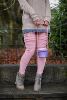 Longer M45 Ribbed Thigh High with Roll Top - Pink
