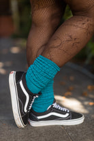 Cotton Slouch Socks - teal