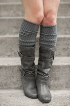 Longer Thicker Slouch Socks - Charcoal