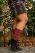 Longer Thicker Slouch Socks - Dark Red