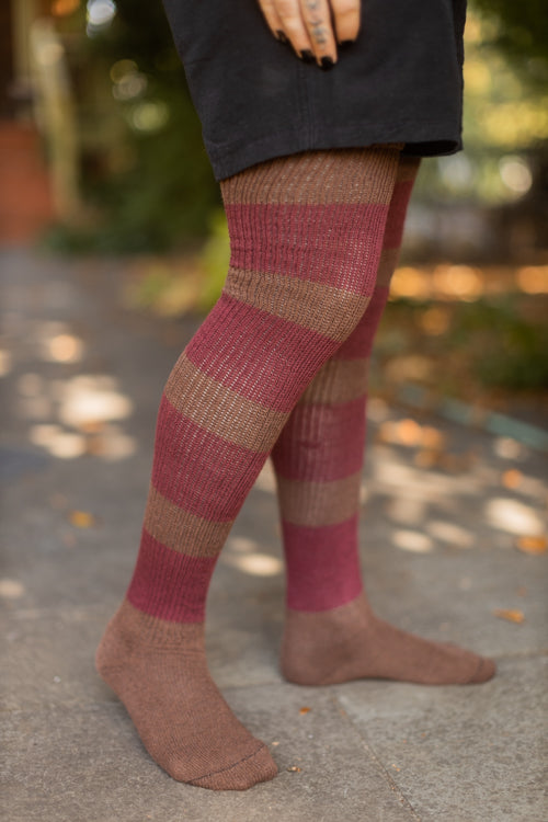 Nightmare Sweater Stripes Thigh High - Crystal Lake