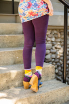 Signature Cotton Leggings - Purple
