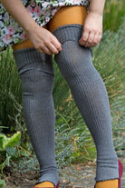 Long Cuffable Scrunchable Leg Warmers - Charcoal