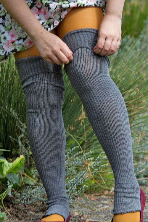 Long Cuffable Scrunchable Leg Warmers - Charcoal
