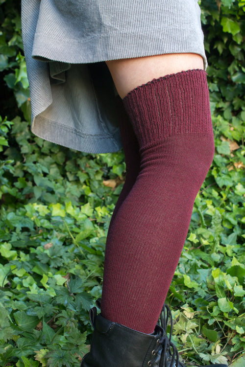 O Basics Knee Socks - Dark Red