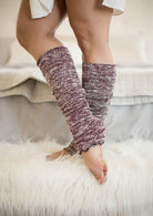 Marled Scrunchable Leg Warmer - Dark Red