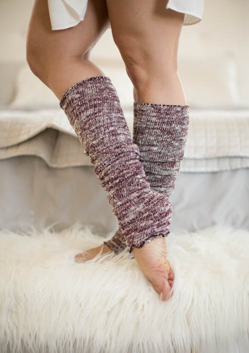 Marled Scrunchable Leg Warmer - Dark Red