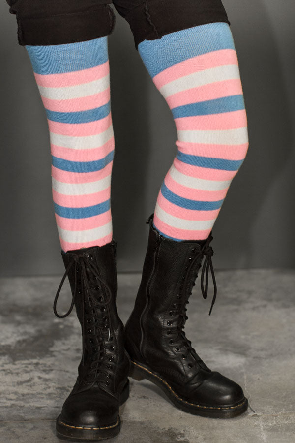 XL Foot Longer Original Pride Stripes Socks - Trans