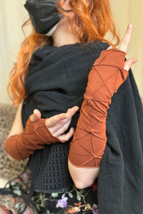 Textured Arm Warmers - Copper