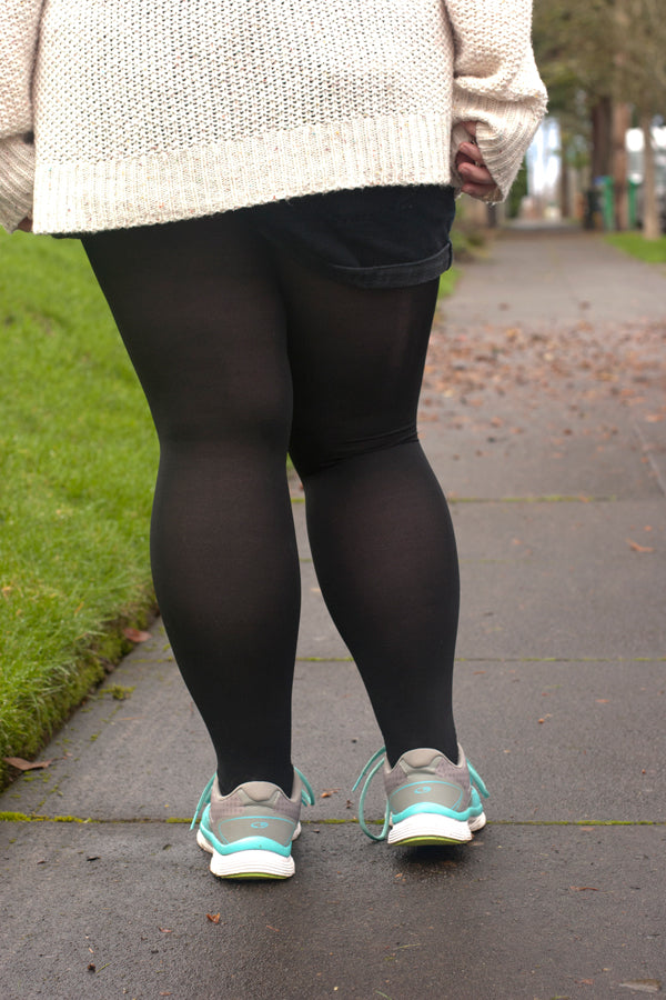 Plus Size Semi-Opaque Tights - Black