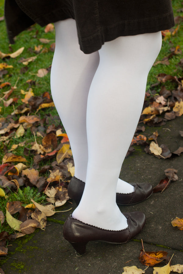 Plus Size Semi-Opaque Tights - White