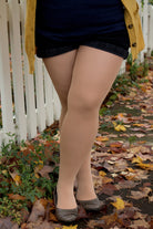 Plus Size Semi-Opaque Tights - Beige
