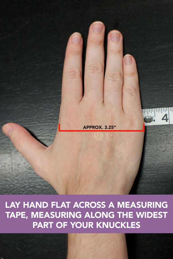 Imak Compression Fingerless Gloves - hand measuring