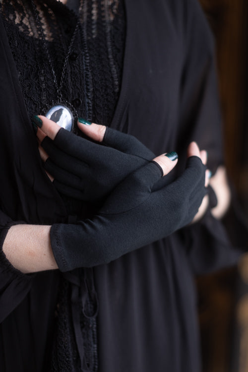 Imak Compression Fingerless Gloves in Black
