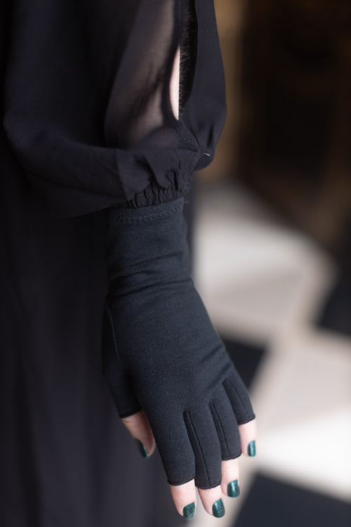 Imak Compression Fingerless Gloves in Black