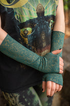 Snake Print Reversible Arm Warmers - Jasper