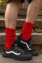 Cozy Slouch Socks - Red