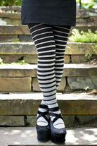 Longer Gradient Stripe Extraordinary Thigh High  - Black and Grey