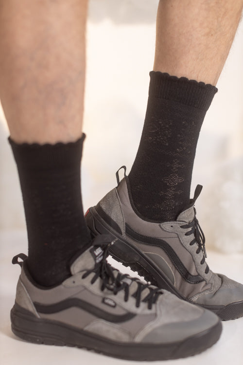 XL Foot Knockout Bouquet Bamboo Crew - Black