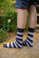 Pride Stripes Cotton Crew Socks - asexual