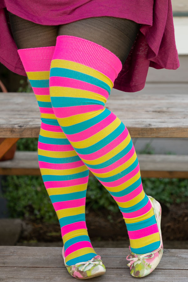 Longer Original Pride Stripes Tube Socks - Pansexual