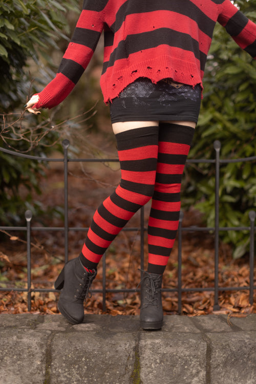 Longer Extraordinary Programming Socks - Black/Red