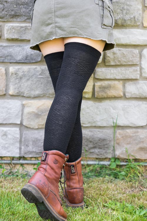 Organic Faceted Extraordinary Thigh High - Onyx
