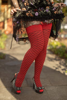 Longer Diamond Wave Extraordinary Socks in red
