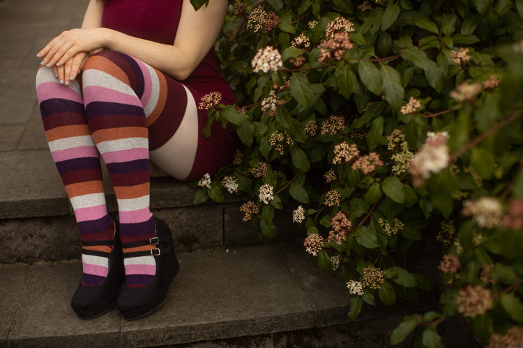 Pride Stripes Extraordinary Thigh High Socks - lesbian
