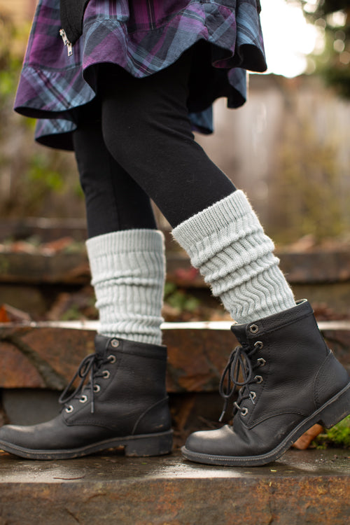Cozy Slouch Socks - Silver Grey