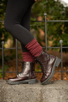 Cotton Slouch Socks - Dark Red