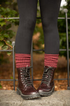 Cotton Slouch Socks - dark red
