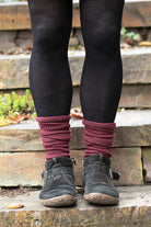 Cuffable Scrunchable Knee High Socks - Dark Red