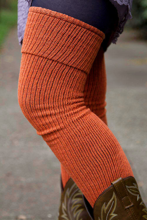 Long Cuffable Scrunchable Socks - Rust
