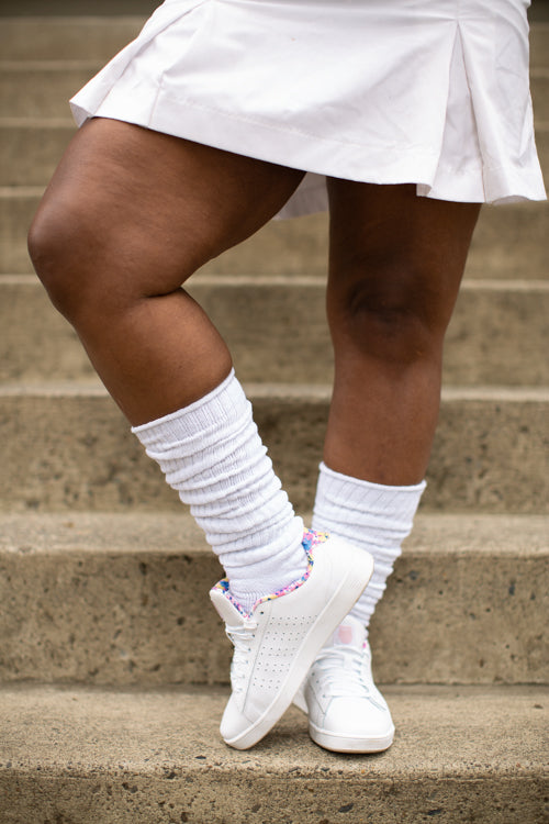 Longer Thicker Slouch Socks - White
