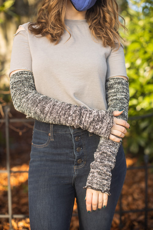 Marled Scrunchable Arm Warmer - Black Marl
