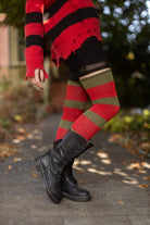Nightmare Sweater Stripes Thigh High - Elm Street