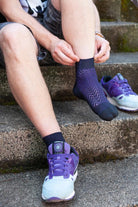 Chevron Anklet - Large - Black/purple