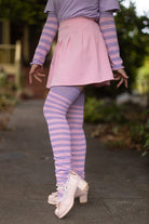 Super Stripes Thigh High Socks - lilac/pink