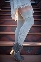 Wool Waffle Extraordinary Thigh High - Cookies and Cream
