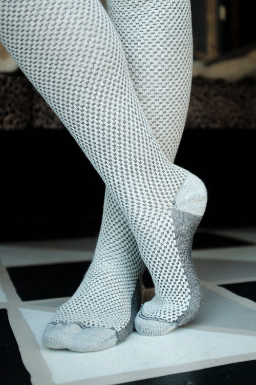 Wool Waffle Extraordinary Thigh High - Cookies and Cream